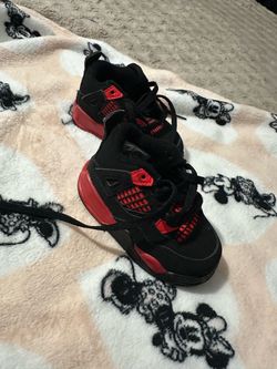 Air Jordan 4 Toddler Sneakers Black Red