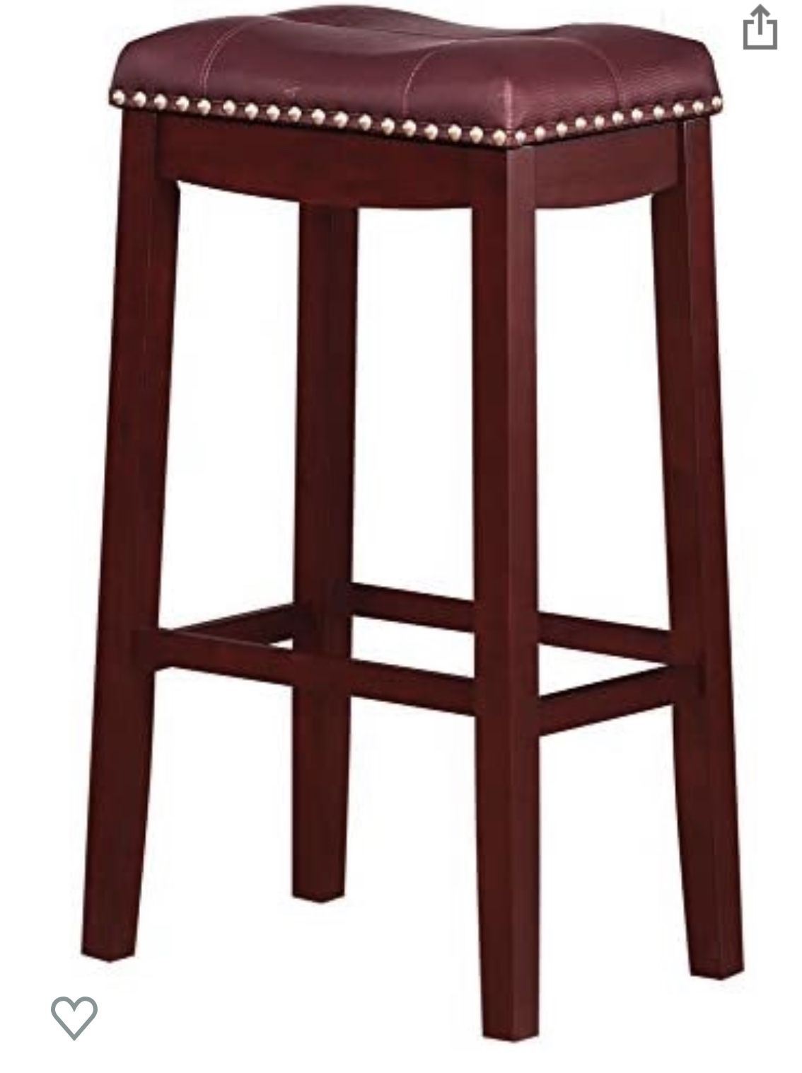 65 Angel Line Cambridge Bar stool, 29" Cherry with Dark Red Cushion