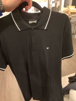 Dior shirt men black collar polo l xl