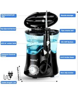 Water Flosser for Teeth 600ML Dental Flosser Professional with 10 Modes and 10 Nozzles Electric Oral Flosser for Dental Health and Whitening Black