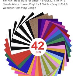 42pcs 12x10” heat transfer vinyl, new