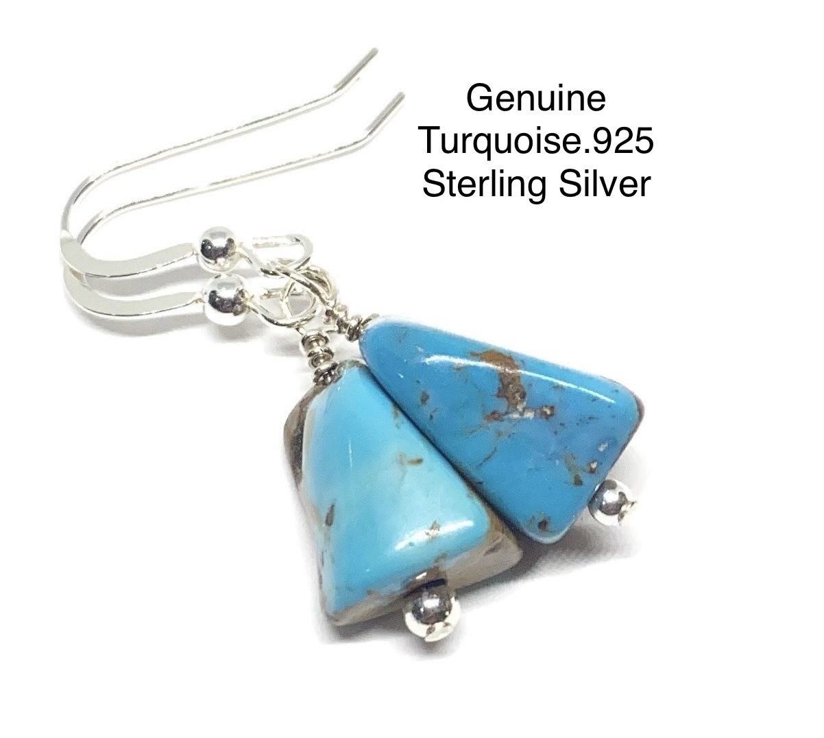 Turquoise Genuine Stone .925 Sterling Silver Earrings