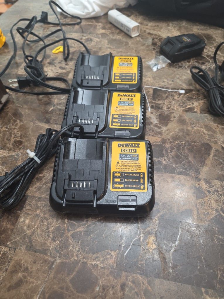 3 Dewalt 12v/20v Max Charger