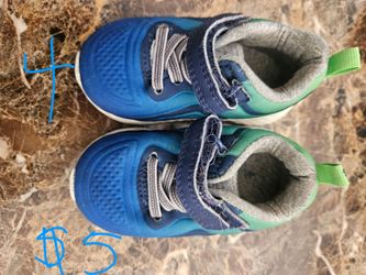 Kids Sneakers Size 4 Blue Green