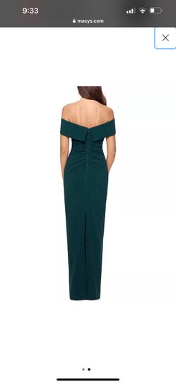 XSCAPE's off-the-shoulder gown
