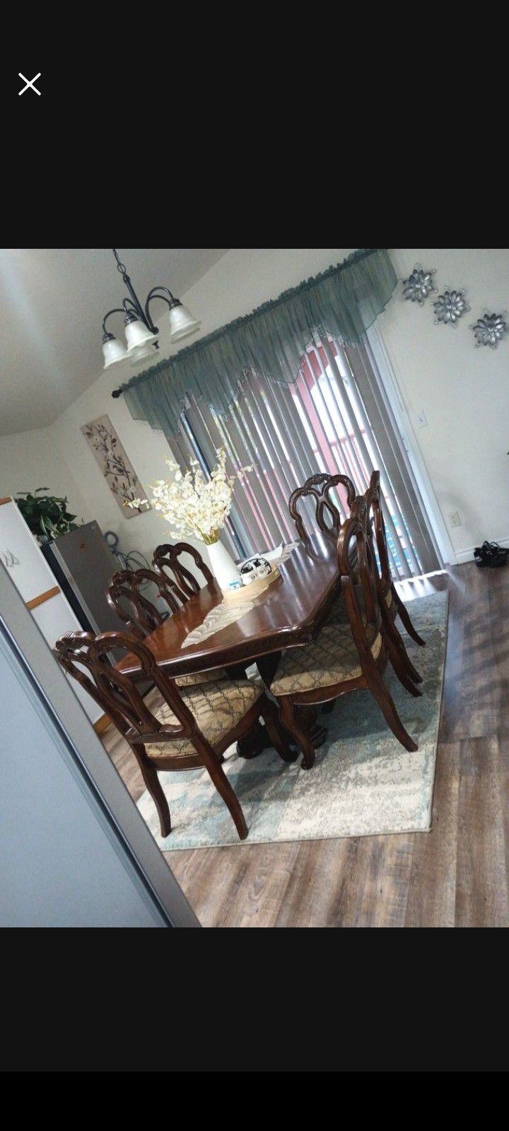 Dining Table With 6 Chairs Set Brown