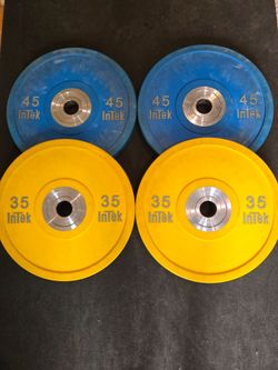 Intek Urethane 35lb and 45lb Bumper Plates