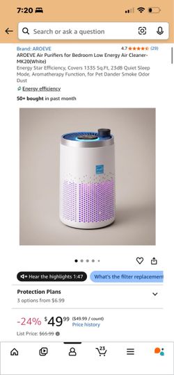 AROEVE MK20 Air Purifier White