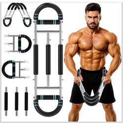 Twister Arm Trainer, Dual Triple-Spring, 30-180lb Adjustable, Chest Arm Shoulder Workout Equipment, Portable Detachable Arm Twister Exerciser for Men,