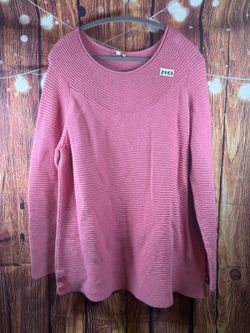 Talbots Ribbed Cotton Sweater Pink Women's 7X