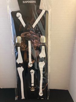 Skeleton Bone Print Suspenders