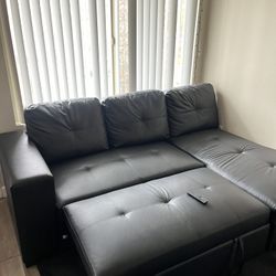 Black Couch With Pull Out Bed And Storage 