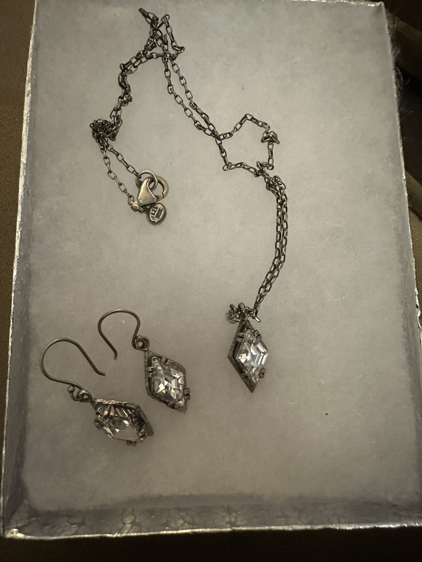 Crystal Silver Jewelry Set