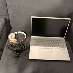 Laptop and Beats Headphones 