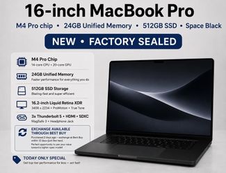 NEW Sealed Box 2024 MacBook 16" M4 Pro 24GB/512GB BLACK