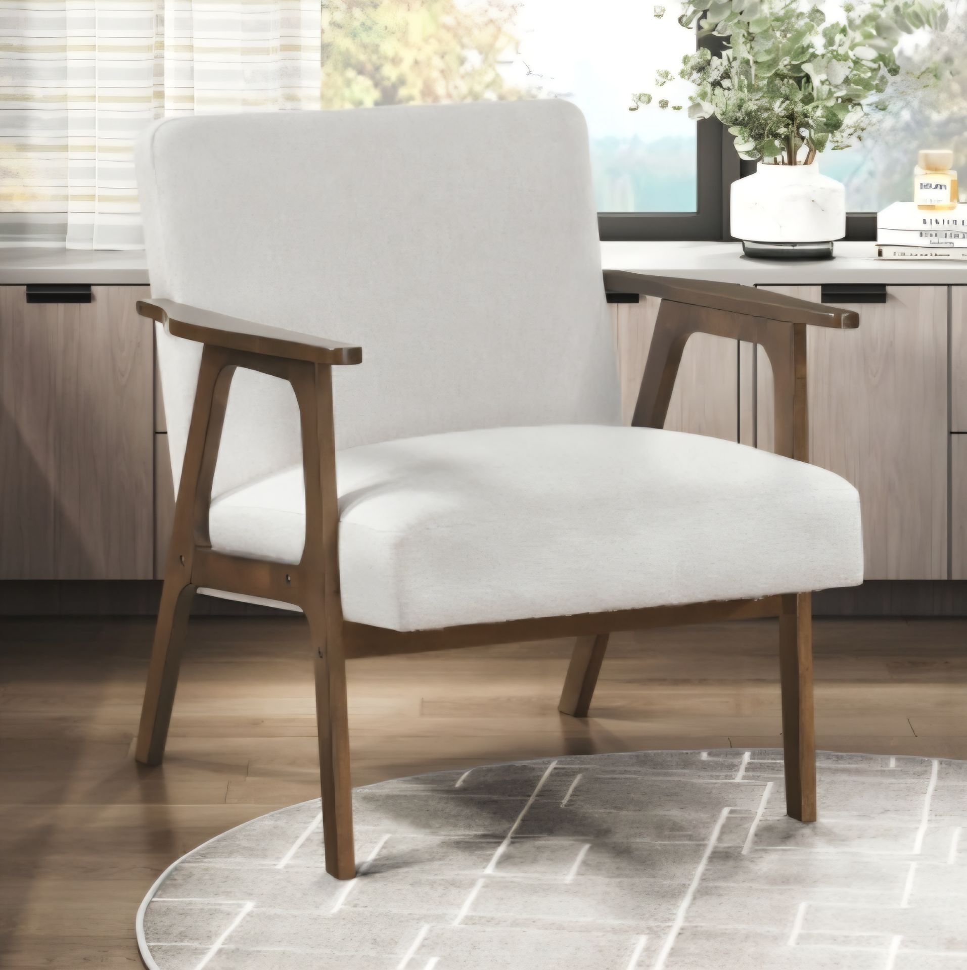 Omara beige accent chair