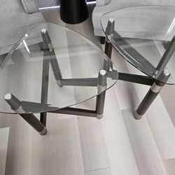 2 Glass End Tables