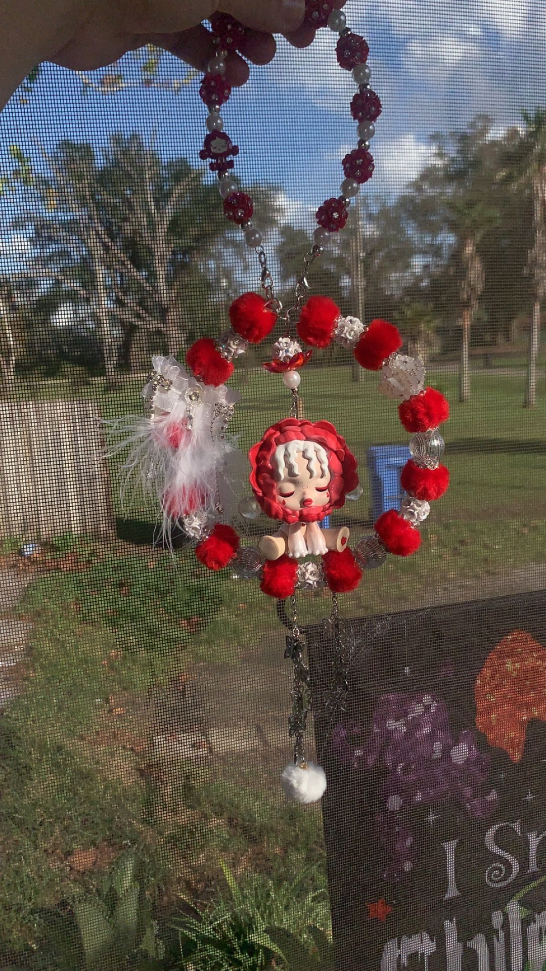 Skull Panda Hanging Car Charm