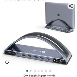 TobenONE USB C Docking Station Dual Monitor for MacBook Pro/Air, USB C Dock Dual HMDI, USB C Hub with 2 4K HDMI for Mac, Docking Station Stand with VG