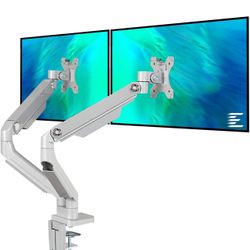 Dual Arm Monitor Stand - Height Adjustable Desk Monitor Mount Fits for 2 Computer Screens 17 to 32 inches - Each Arm Holds up to 17.6 lbs