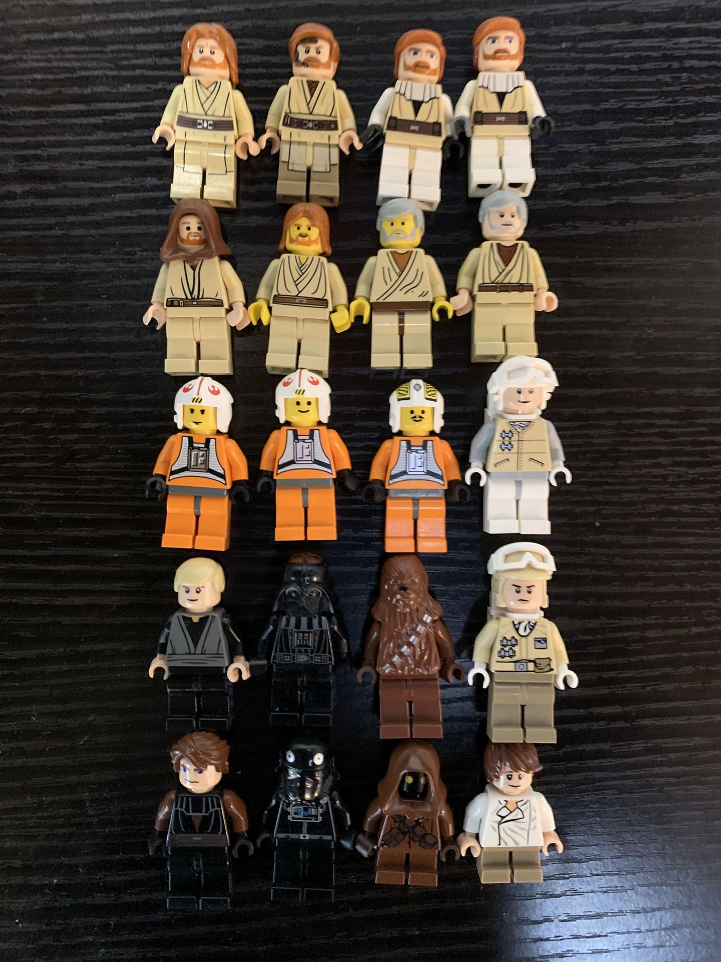 Lego Star Wars Minifigures, Darth Vader, Anakin Skywalker, Luke, Hon Solo, Hoth, Obi-Wan