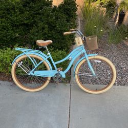 26” Huffy Nel Lusso Ladies Light Blue Beach Cruiser 