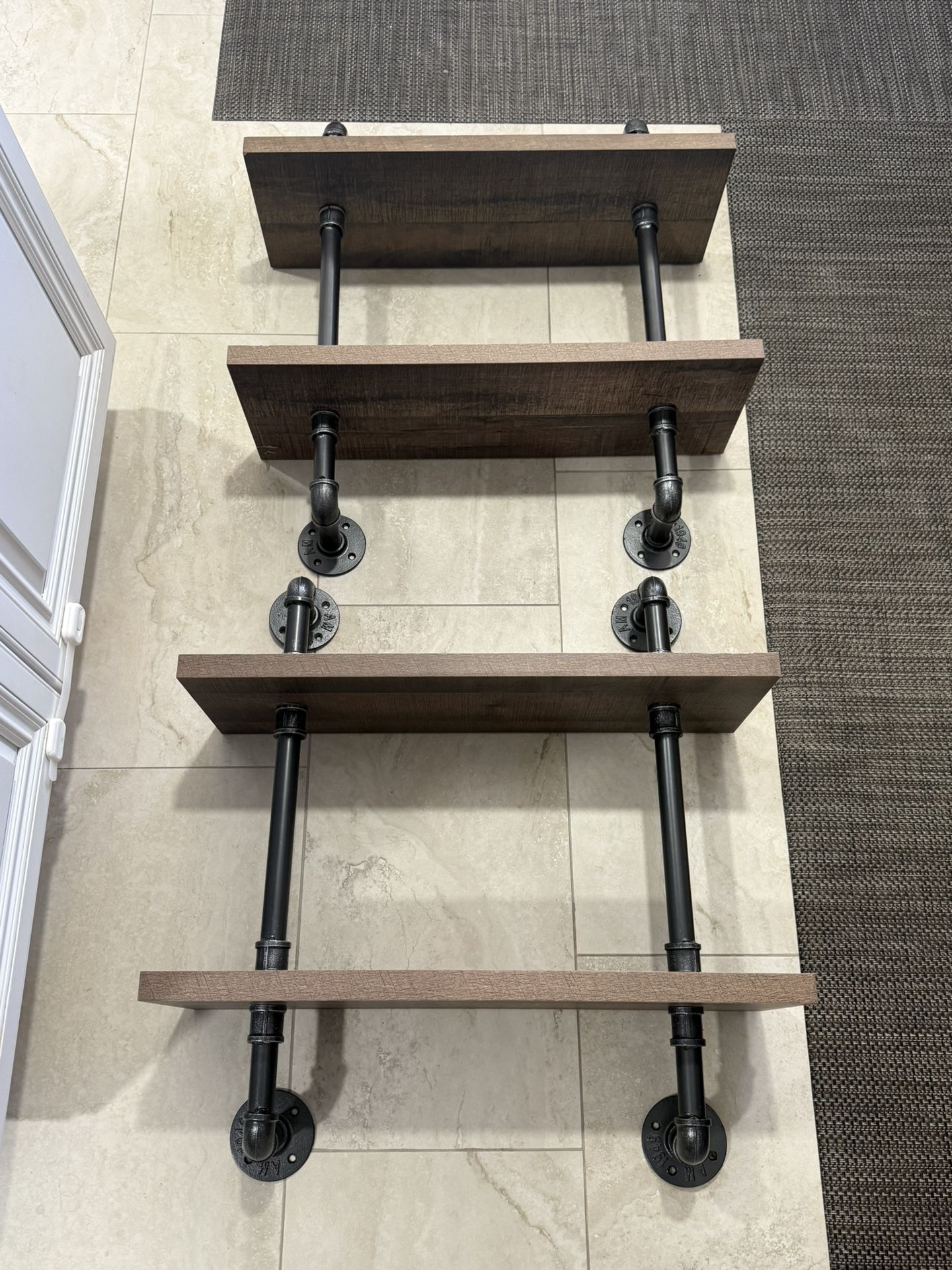 Allen + Roth Industrial Pipe Shelving , Rustic MDF Shelves