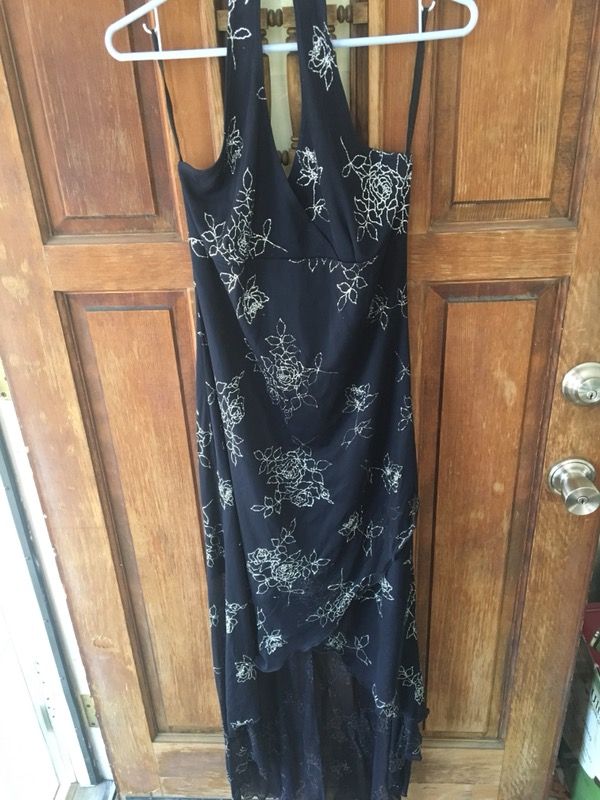 Juniors long formal hi / lo halter top dress size large