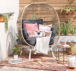 Southport Egg Chair with Natural/White Metal Legs - Charcoal - Opalhouse