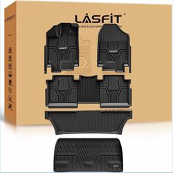 LASFIT Floor Mats & Trunk Mat for Honda Odyssey 2026 2025 2024 2023 2022 2021 2020 2019 2018 Mini Passenger Van, All Weather TPE Car Floor Liners-1st 