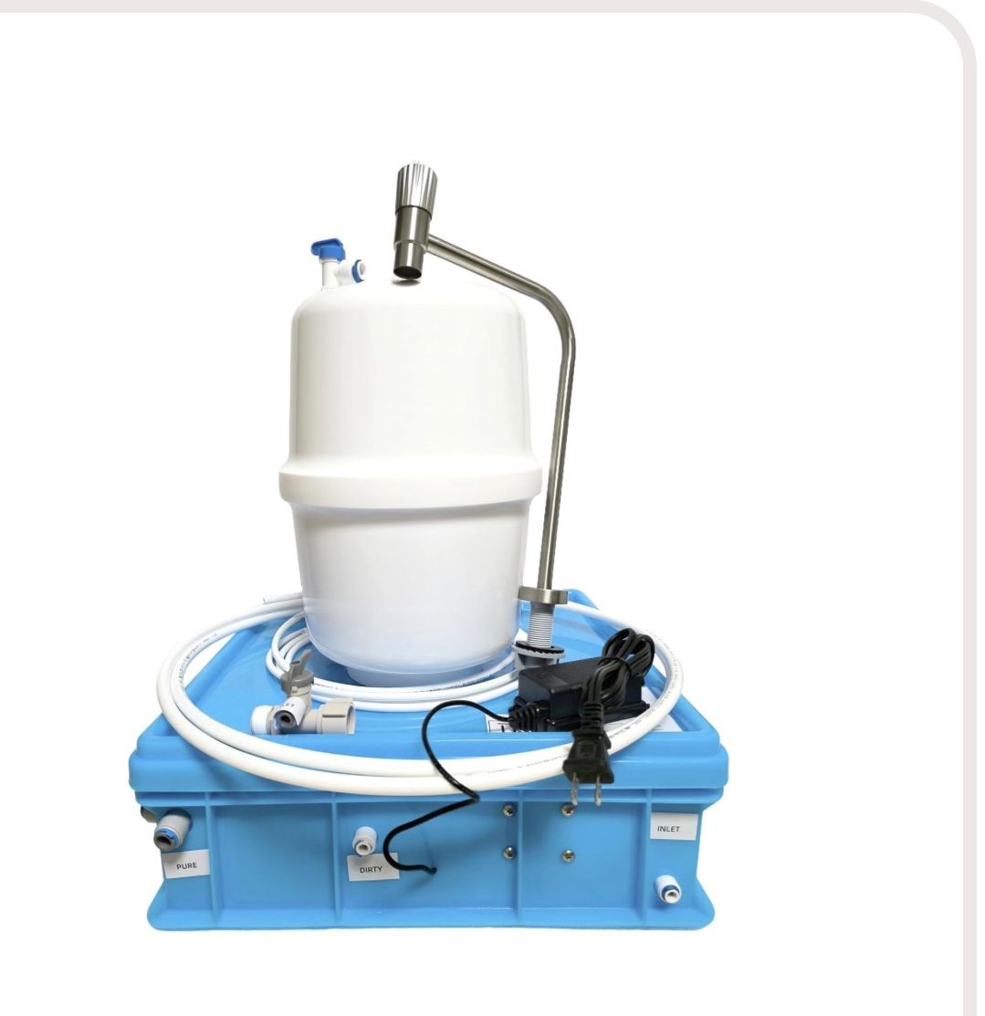 Aquarium Reverse Osmosis RO Drinking Water Filtration System 75 GPD,Reduce TDS and Scale,Under Sink, Built in Water Pump, Pressure reducing Valve, Lea