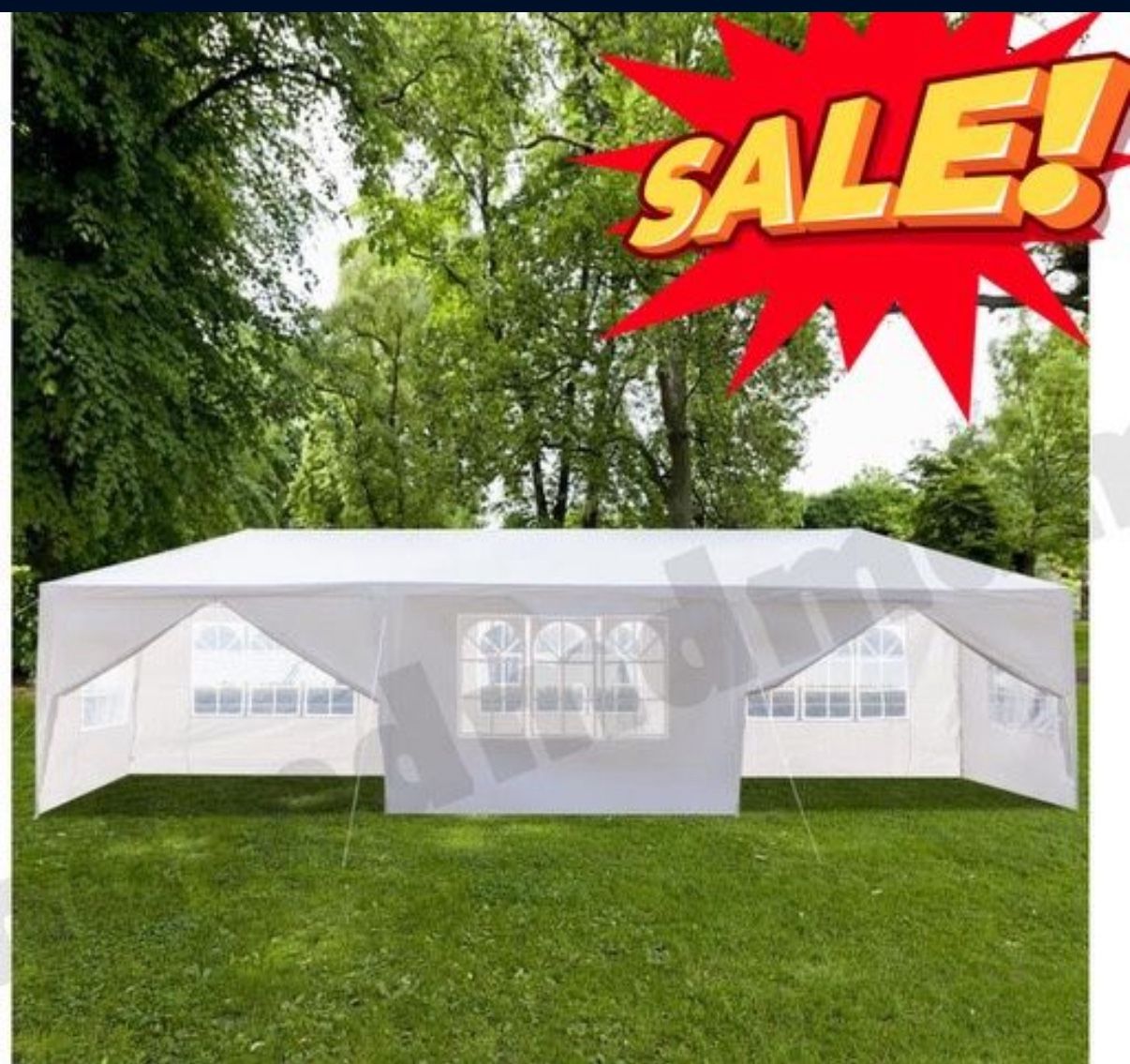 10'x 30' White Gazebo Wedding Party Tent Canopy With 6 Windows & 2 Sidewalls-8