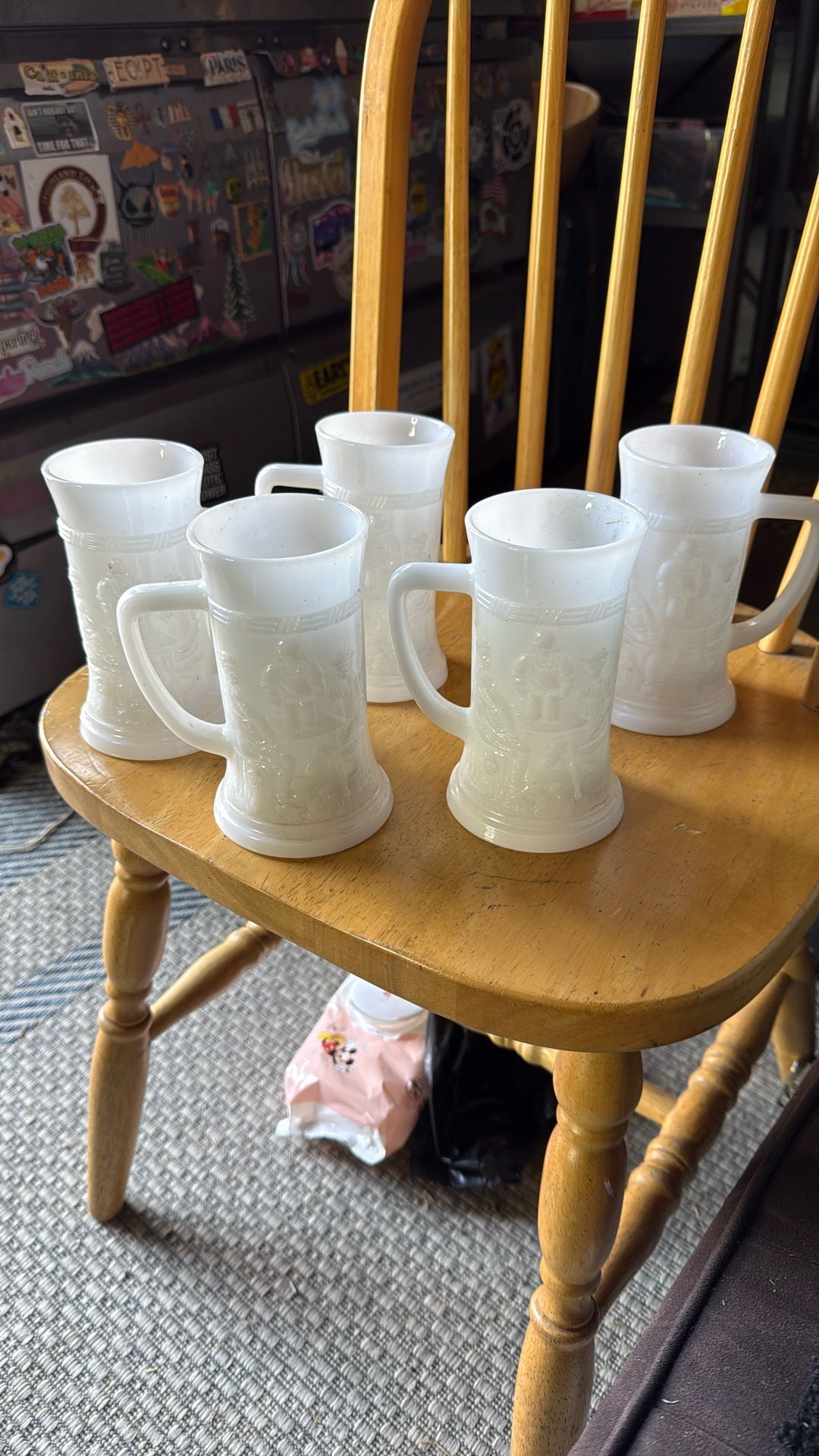 Milk Glass Vintage Glass Mugs Federal Glass
