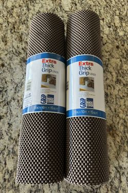 Set of TWO (2) - New Extra Thick Grip Liner 18” x 10’ Chocolate