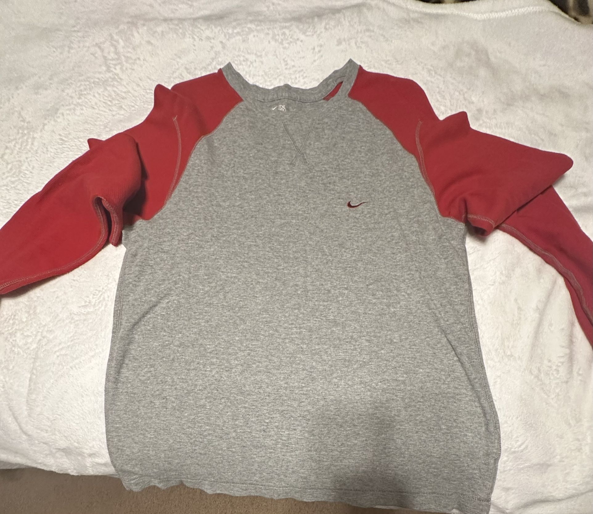 Nike Long Sleeve Shirt Thin Flannel Material Size L