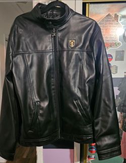 Black faux leather jacket