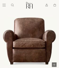 Restoration Hardware Leather chairs and Ottoman