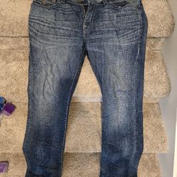True Religion Size 36 Ricky Relaxed Straight Jeans