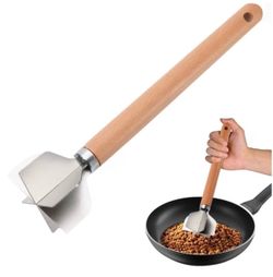 11 Inch Stainless Steel Meat Chopper, 6 Blade Ground Beef Masher with Wooden Handle, Beef Chopper Kitchen Tool for Sausages Potato Vegetable