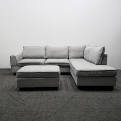 Free Delivery! Stylish and Spacious 3-Piece Sectional Sofa Set for Living Room, Reversible Chaise and Storage Ottoman, Light Grey
Couch