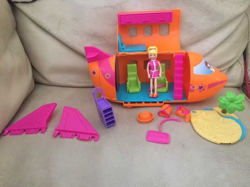 Polly pocket complete airplane set