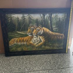 Tiger Canvas Paints Tiger Pair In First Painting