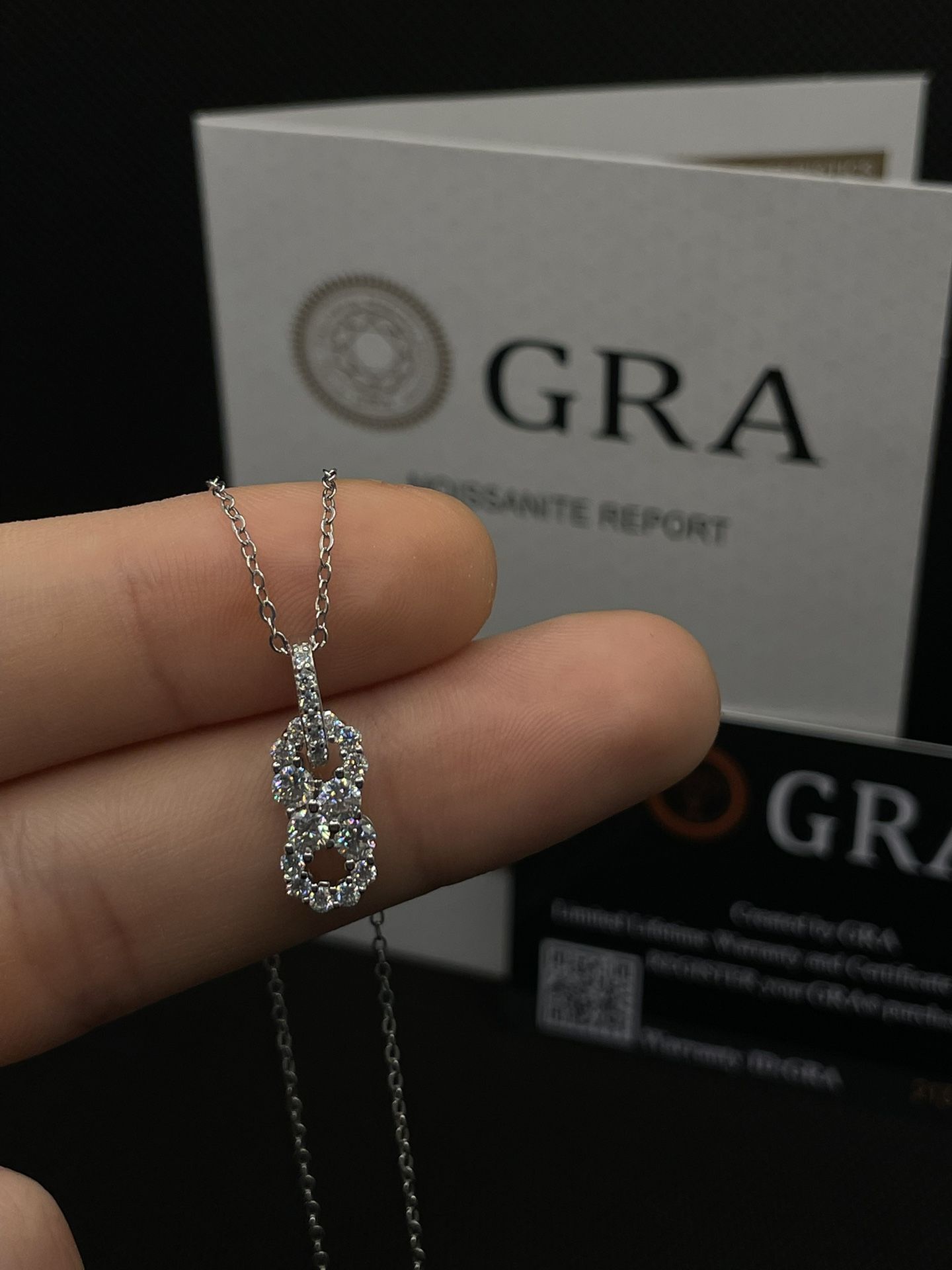 Moissanite Infinity Necklace 