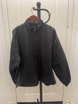 Black Half-Zip Windbreaker Jacket