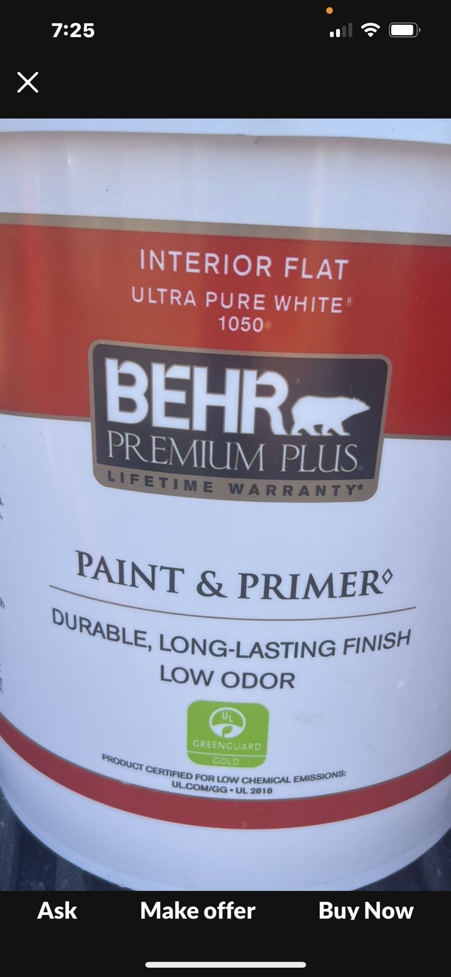 PAINT 5 GALLON 🔥 BEHR HOME DEPOT ULTRA GREY