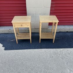 Wooden Nightstand and Side Table