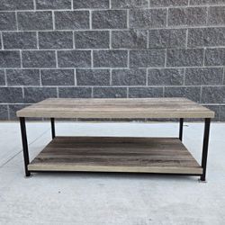 Industrial Coffee Table with Metal Frame 