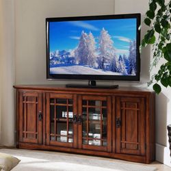 You save $100, Leick Home Mission 56" Corner TV Stand for TV's up to 60" (56L x 20W x 25H)