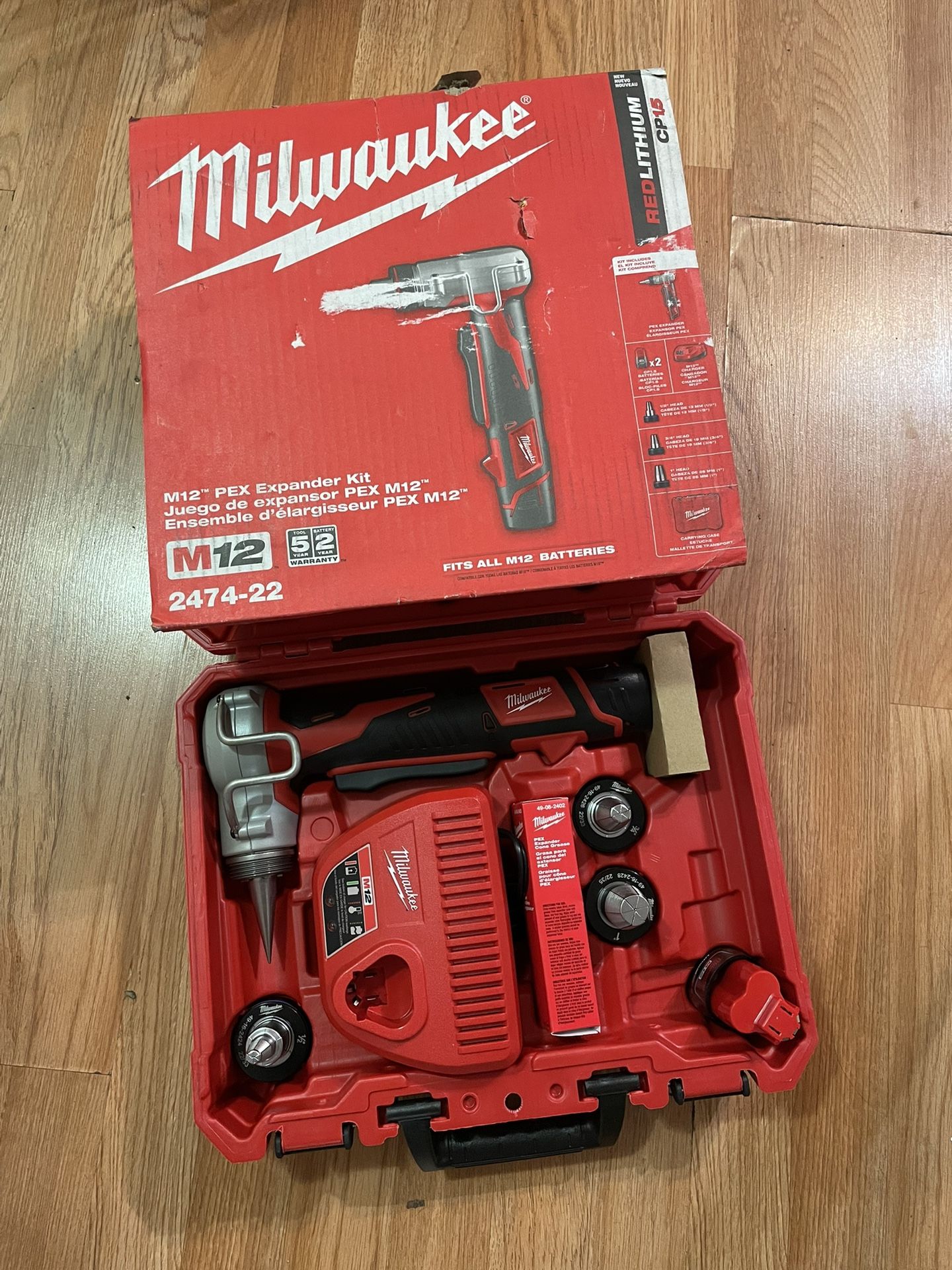 Milwaukee M12 12-Volt Lithium-Ion Cordless ProPEX Pex Expansion Tool Kit w/ 2x 1.5Ah Batteries 3x Expansion Heads & Hard Case  $385  New