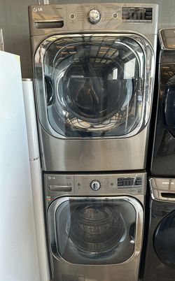 LG Front Load Set Stainless Steel with SteamWash